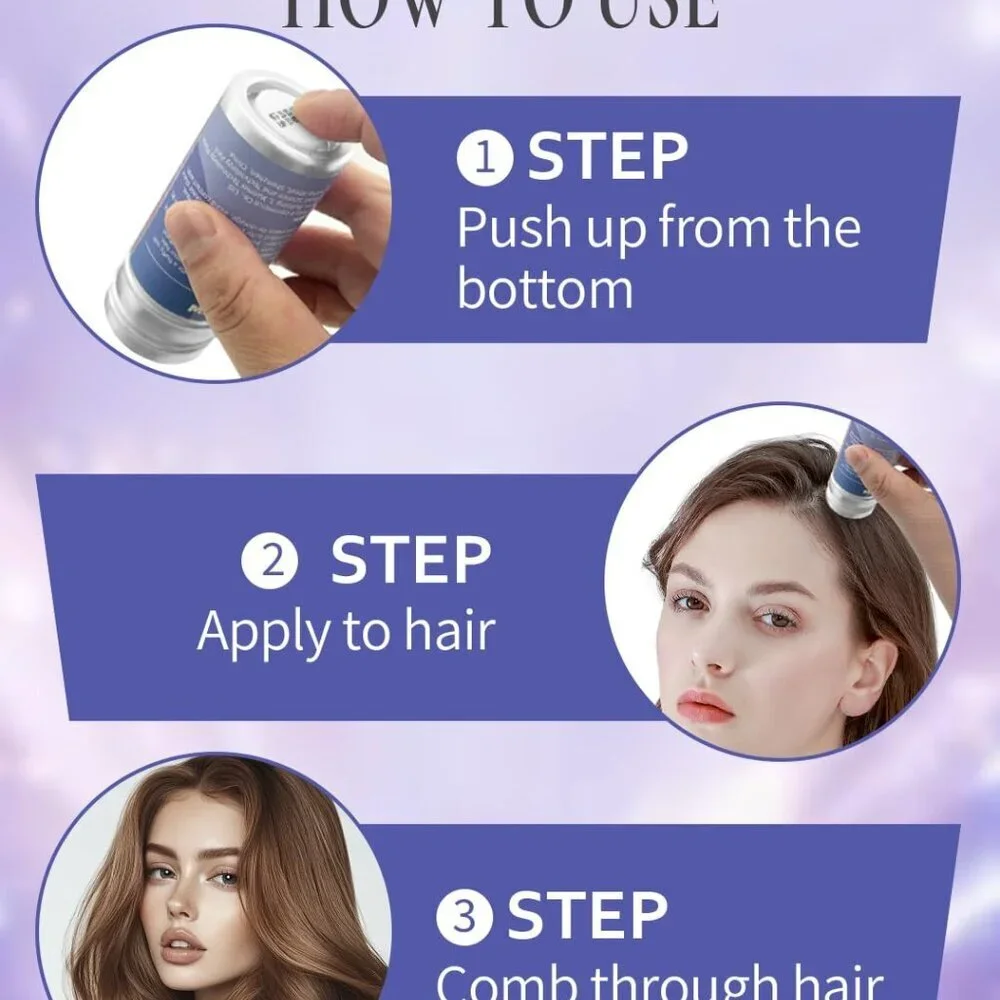 Hair Wax Stick & Slick Back Hair Brush, Hair Pomade/Balm for Smooth Flyaways, Fr